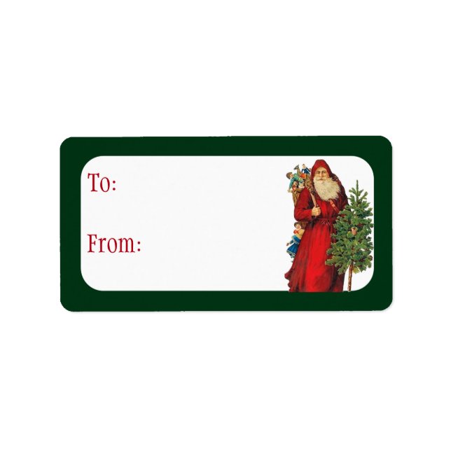 Vintage Santa Adressetikett (Framsidan)