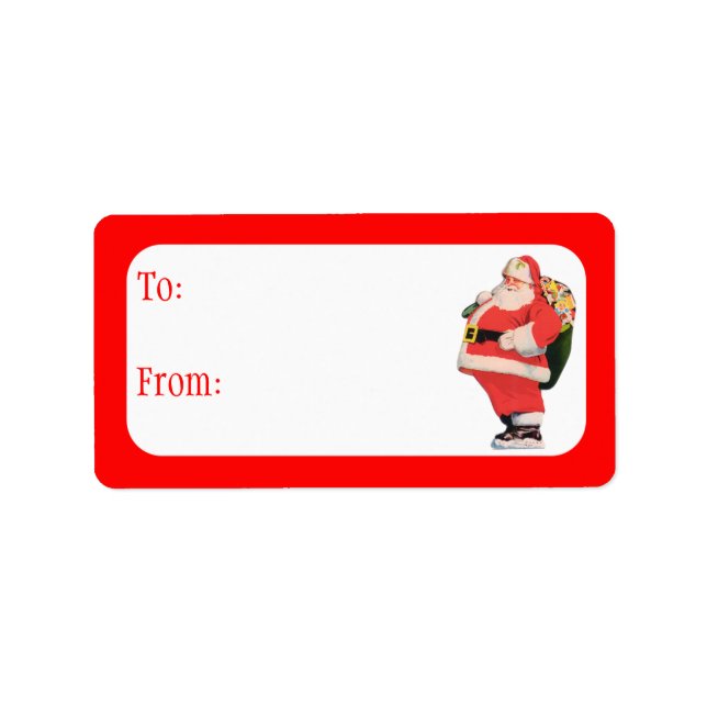 Vintage Santa Adressetikett (Framsidan)