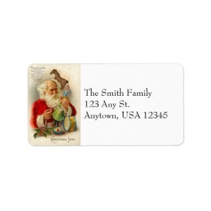 Vintage Santa Adressetiketters Adressetikett