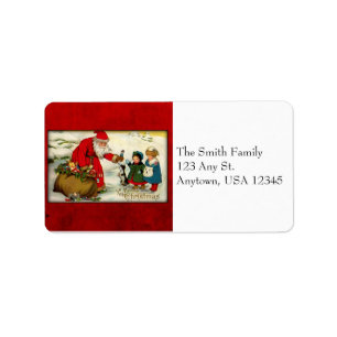 Vintage Santa Adressetiketters Adressetikett