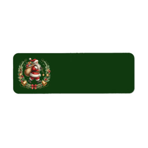 Vintage Santa Adressetiketters Returadress Etikett