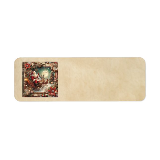 Vintage Santa Adressetiketters Returadress Etikett (Framsidan)