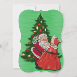 Vintage Santa and Friends Chriatmas Flat Card Meddelande