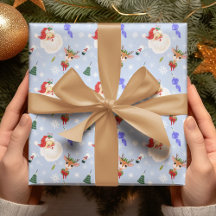 Vintage Santa and Reindeer Snowflake Mönster