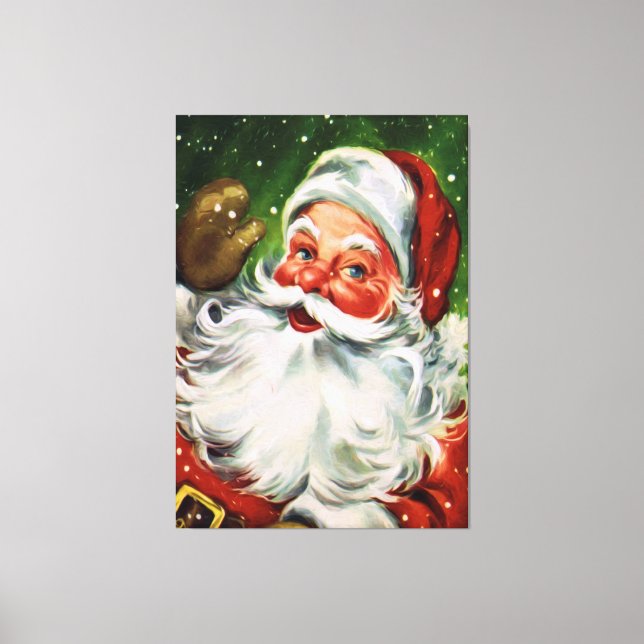 Vintage Santa Ansikte 1 Canvastryck (Framsida)