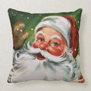 Vintage Santa Ansikte 1 Kudde