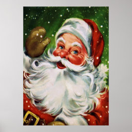 Vintage Santa Ansikte 1 Poster