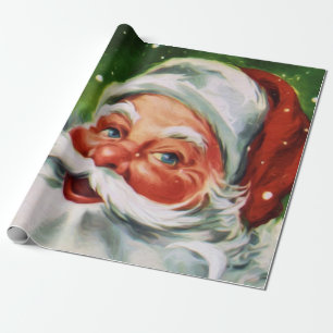 Vintage Santa Ansikte 1 Presentpapper