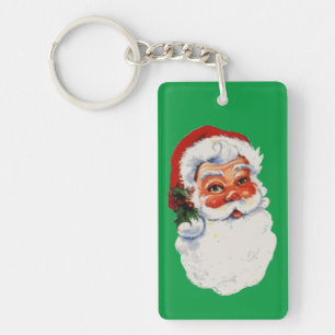 Vintage Santa Ansikte Nyckelring