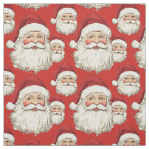 Vintage Santa Ansikte Red Tyg