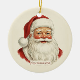 Vintage Santa-ansiktsillustration Juldekoration