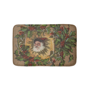 Vintage Santa Antik Julmistel Jul Badrumsmatta