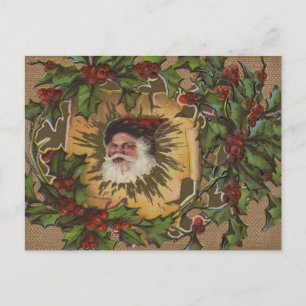 Vintage Santa Antik Julmistel Jul Helg Vykort
