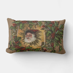 Vintage Santa Antik Julmistel Jul Lumbarkudde