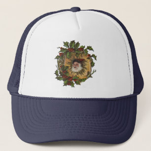 Vintage Santa Antik Julmistel Jul Truckerkeps