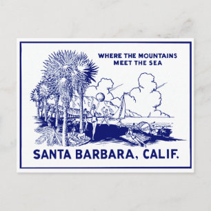Vintage Santa Barabara California Vykort
