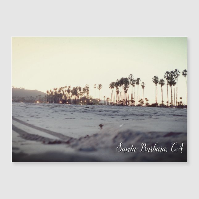 Vintage Santa Barbara Beach Magnetkort (Framsida)
