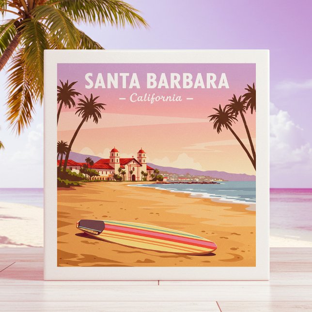 Vintage Santa Barbara California Kakelplatta (Skapare uppladdad)