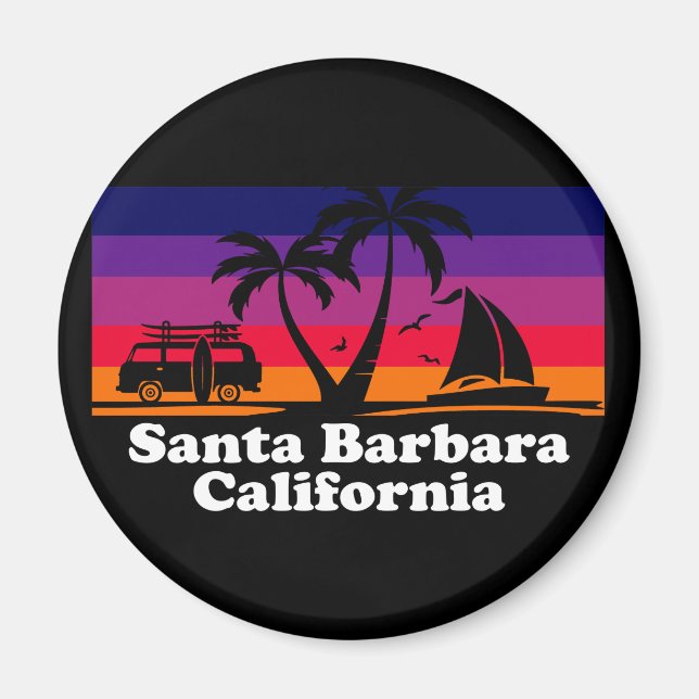 Vintage Santa Barbara California Magnet (Framsidan)