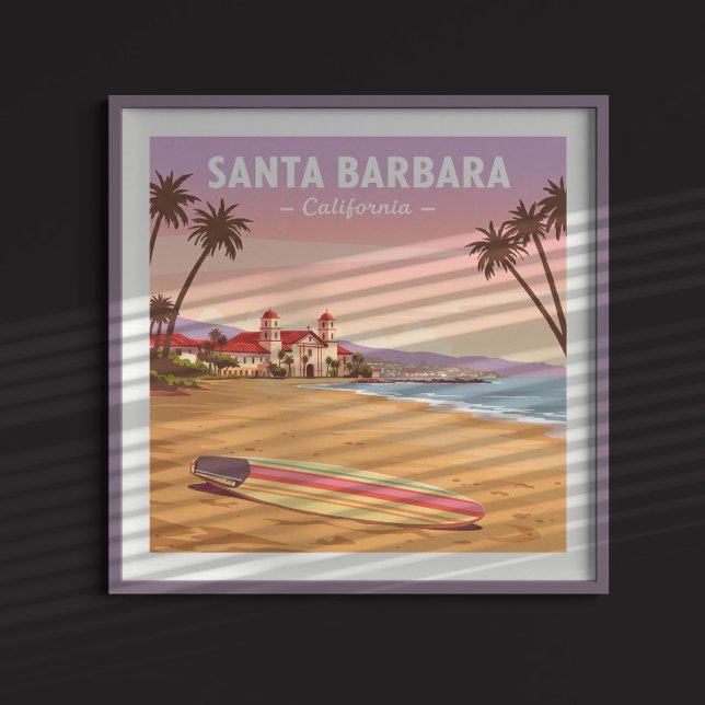 Vintage Santa Barbara California Poster (Skapare uppladdad)