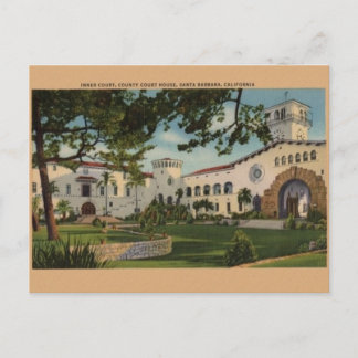 Vintage Santa Barbara County Court House Postcard Vykort