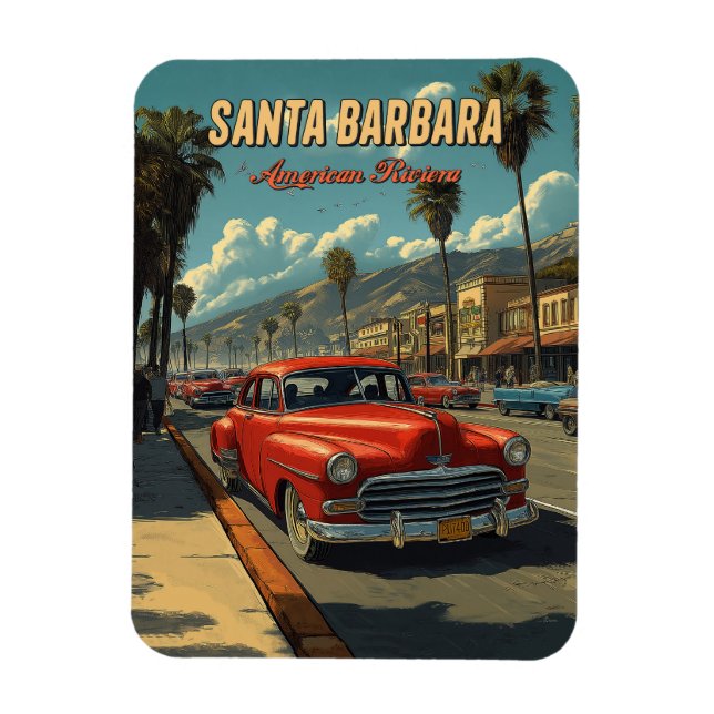 Vintage Santa Barbara, Kalifornien Magnet (Vertikal)