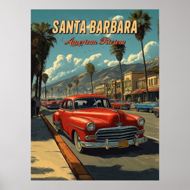 Vintage Santa Barbara, Kalifornien Poster (Framsidan)
