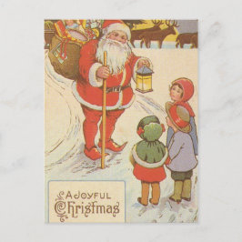 VINTAGE SANTA & BARN POSTCARDS HELG VYKORT