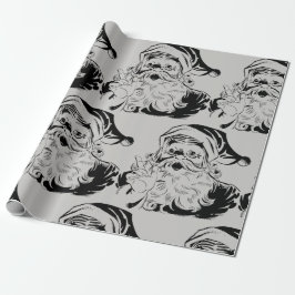 Vintage Santa Black och Grått jul Presentpapper