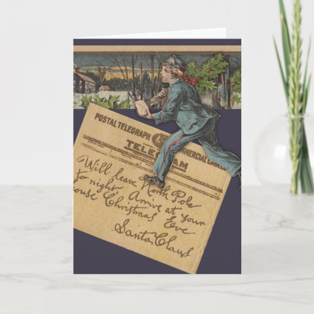 Vintage Santa Brev Helgkort (Framsida)