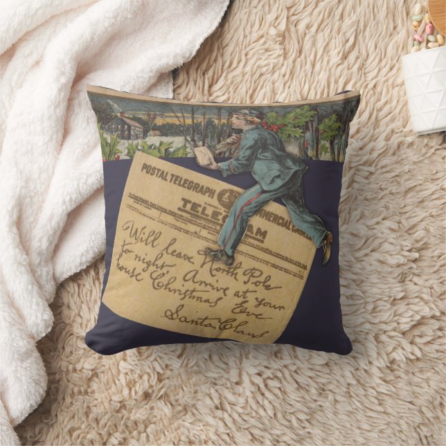 Vintage Santa Brev Kudde (Filt)