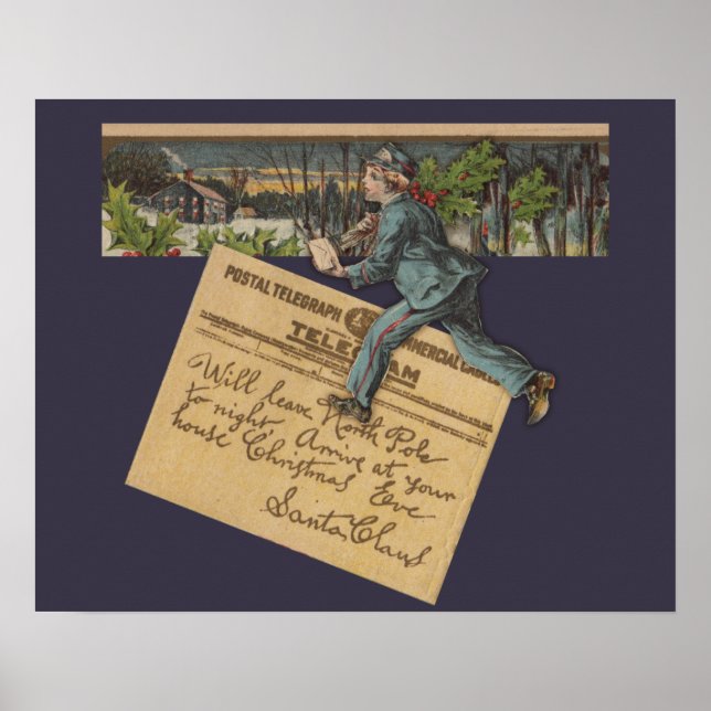 Vintage Santa Brev Poster (Framsidan)
