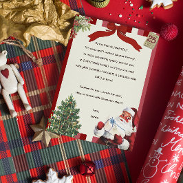 Vintage Santa Brev Rhyming Syskon jul Inbjudningar