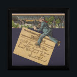 Vintage Santa Brev Smyckeskrin<br><div class="desc">Telegram Brev, innan vi hade telefonerna, fanns telegram, på julen i Jultomten - bara de viktigaste meddelandena skickades med ett telegram. Ett jultelegram var verkligen mycket speciellt! Vintagens telegram-budbärare springer genom snö och håller upp telegram som han tar med sig till en vänfamilj. Budskapet kommer från 1900-talet i tidigt och...</div>