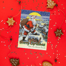 Vintage Santa by Skorsten jul Helg Vykort