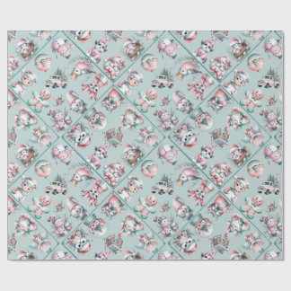 Vintage Santa & Candy Cane Holiday Presentpapper