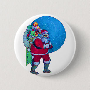 VINTAGE SANTA,CHRISTMAS SACK,LEKSAKER I STARRY HIM KNAPP