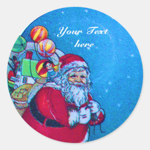 VINTAGE SANTA,CHRISTMAS SACK,LEKSAKER I STARRY HIM RUNT KLISTERMÄRKE