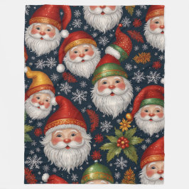Vintage Santa Claus Christmas Collection Fleecefilt