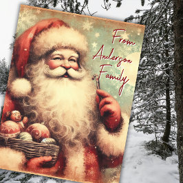 Vintage Santa Claus Greetings Christmas Holidays Vykort