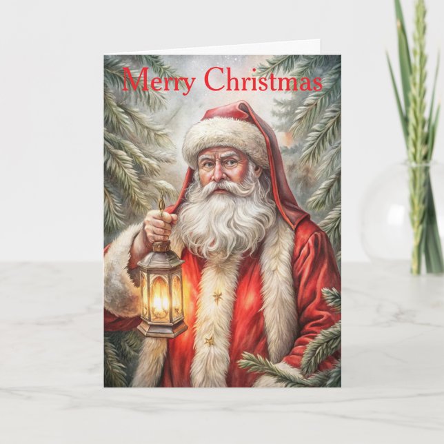 Vintage Santa Claus Helgkort (Framsida)