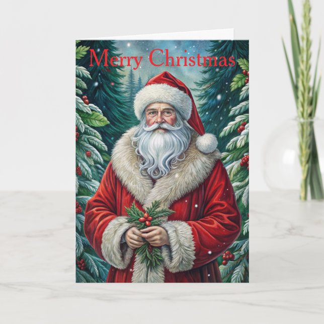 Vintage Santa Claus Helgkort (Framsida)