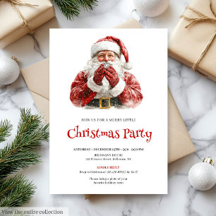 Vintage Santa Claus Script Font Julmiddag Inbjudningar