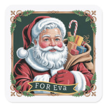 Vintage Santa Claus sigill klistermärke dekal