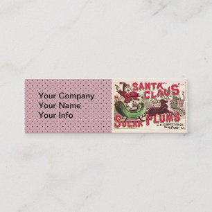 Vintage Santa Claus Sockerplommon Reklam Gammal Go Mini Visitkort