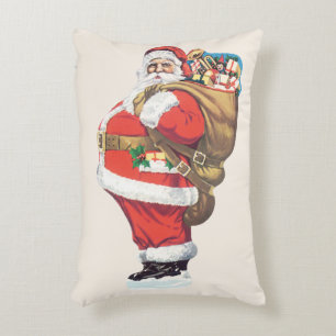 Vintage Santa Claus, viktoriansk jul utfällbar bil Prydnadskudde