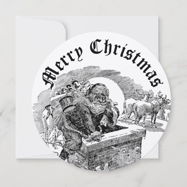 Vintage Santa Clause jul  Julkort (Framsida)