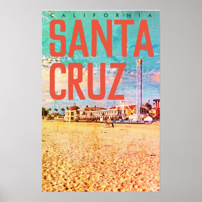 Vintage Santa Cruz Travel Poster (Framsidan)
