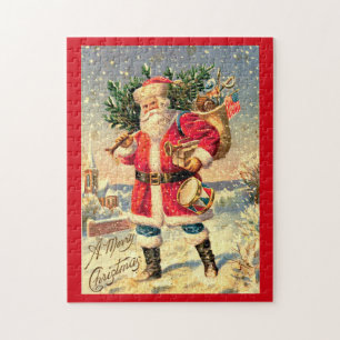 Vintage Santa Deliving Leksaker Pussel