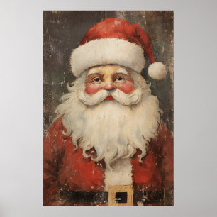 Vintage Santa Distress Poster